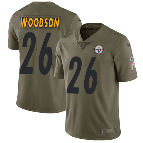 Nike Steelers #26 Rod Woodson Olive Men's Stitched NFL Limited Salute to Service Jersey